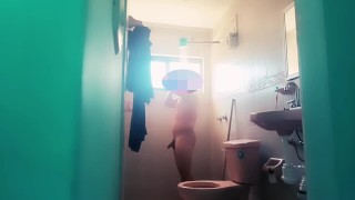 After fucking he recorded my neighbor in the bathroom