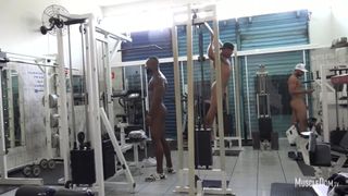 Blacks training naked at the gym