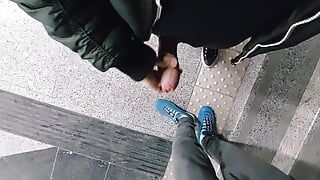 RAILWAY STATION EXTEME! 2 SERBIAN BUDDIES JERK OFF AND SUCK