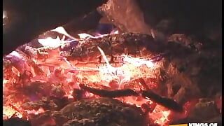 Two Black Twinks Suck Each Other and Masturbate in the Night at the Campfire
