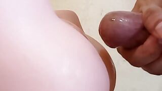 Handjob boy fucks his doll secretly and in the bathroom