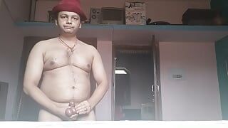 Indian Desi girl type boy is massaging her sexy testicle and penis