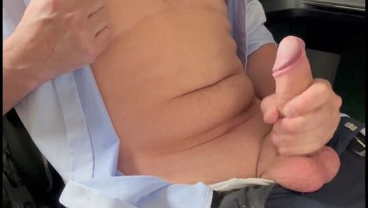 Vocal daddy In my office, stroking my hard cock all horny and hungry